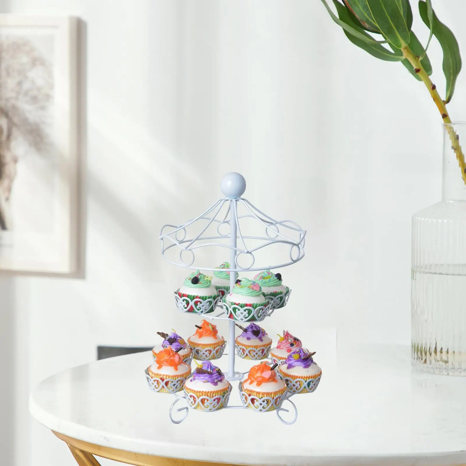 Multipurpose Cupcake Holder Display Stand Cake Holder Cake Display Server Tray for Wedding Anniversary Events Dining Table Decor