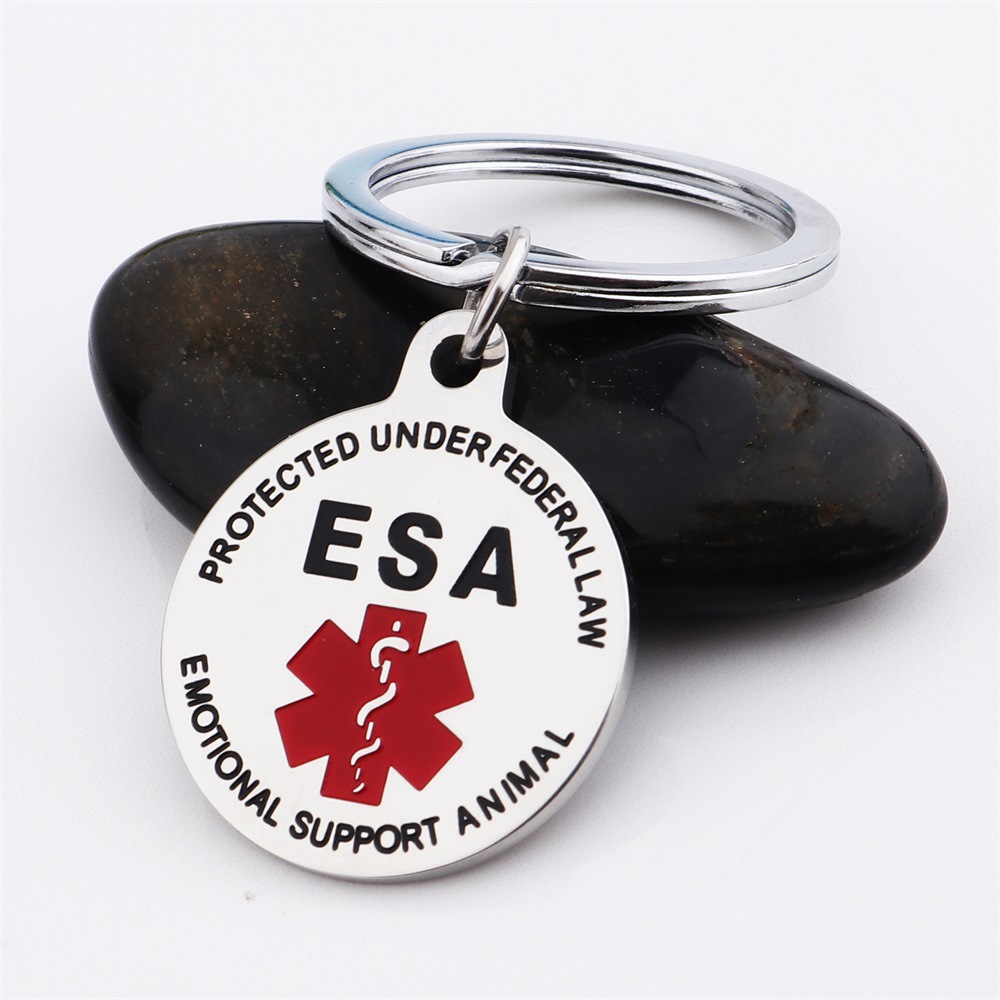 Emotionale Unterstützung Tier (ESA) rot Medical Alert Symbol und Geschützt Durch Bundesgesetz ID Tag Hummer Keychain oder Keyring Geschenke – Detail 4