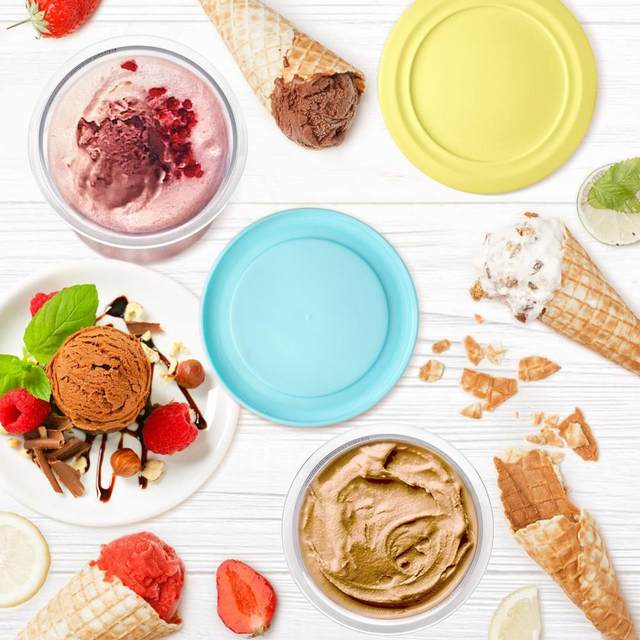 24oz Ice Cream Container with Lid Leakproof Ice Cream Maker Freezer Pints  for Ninja NC501 NC500 Series - AliExpress