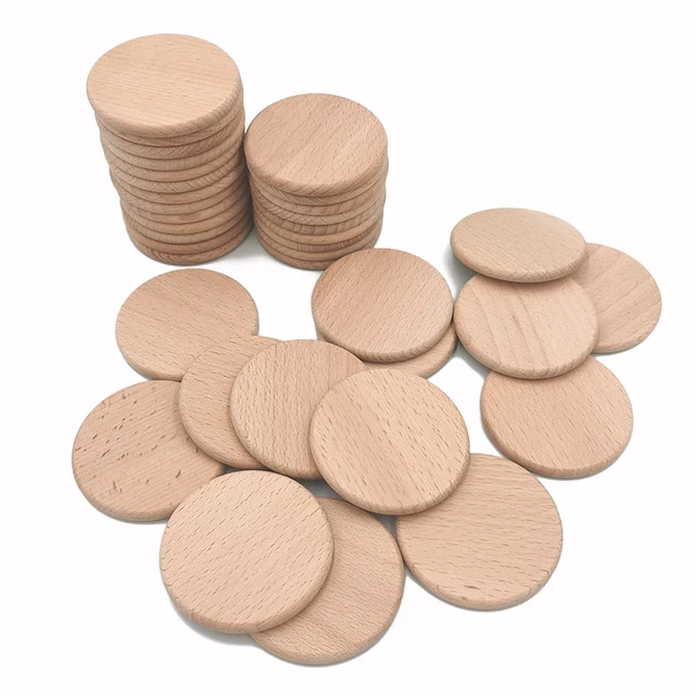 50/100PCS 1.5/1.96inch Unfinished Wood Circle Round Natural Tag DIY  Accessories Accessories Materials Wood Crafts