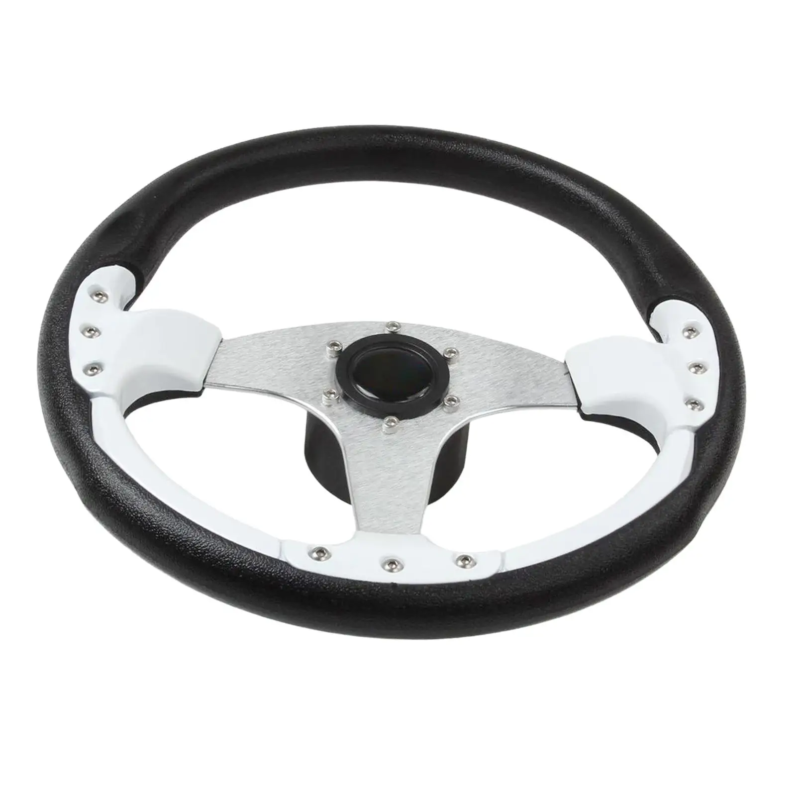 3 Spokes 13.8 inch Boat Steering Wheel 3/4 Tapered Shaft for Yachts