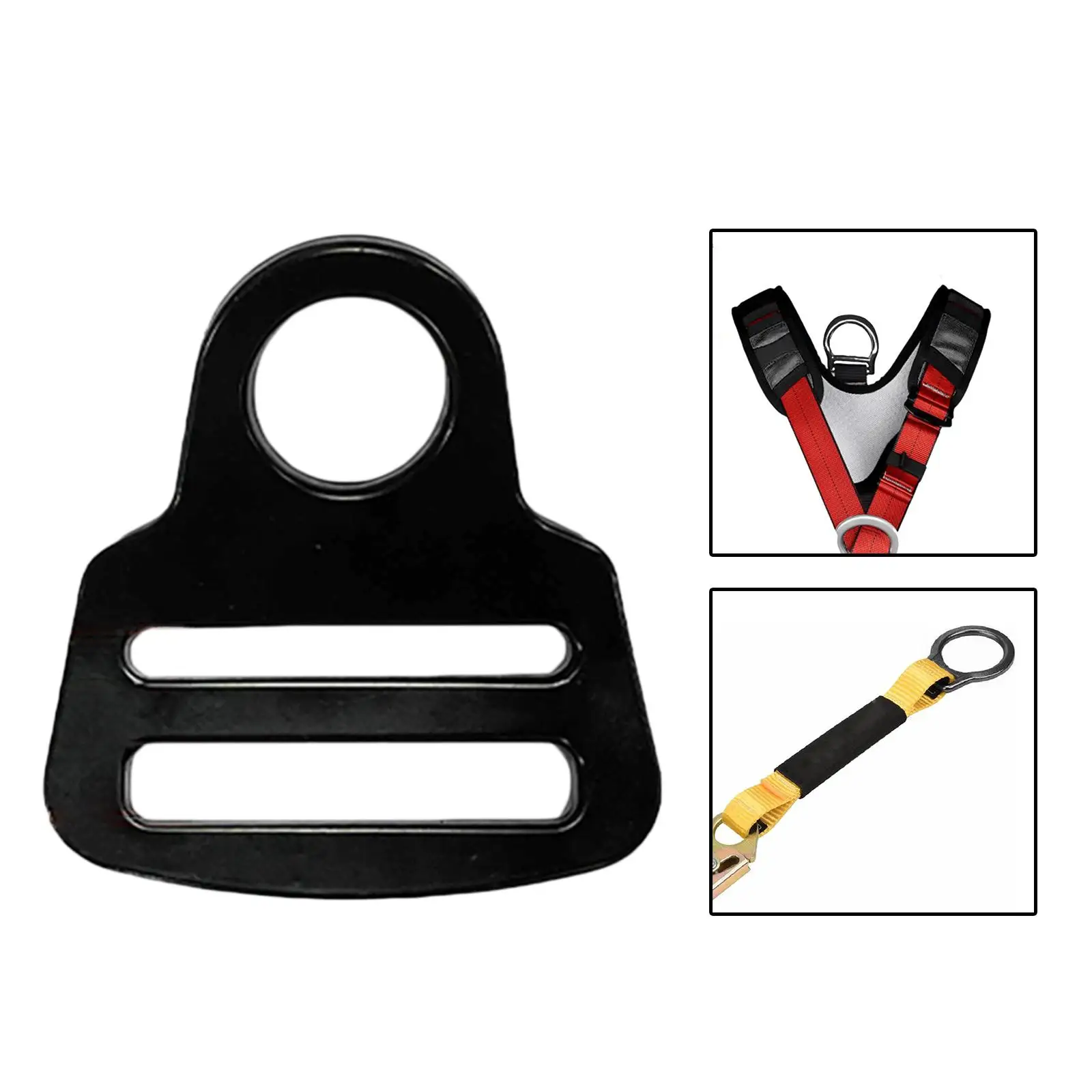 Safety Harness D Rings Heavy Duty D Shaped Rings Double Slotted D Rings for Work Caving Rappelling Construction Climbing