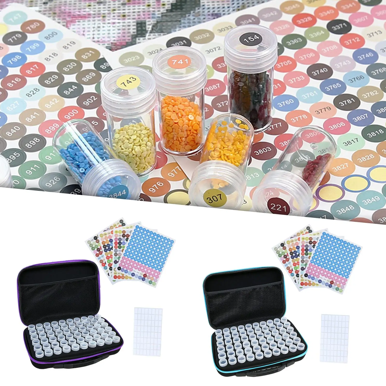 60 Grids Slots Organization Art Crafts Container with Bottles Carry Holder Storage Case for Diamond Painting Jewelry Embroidery