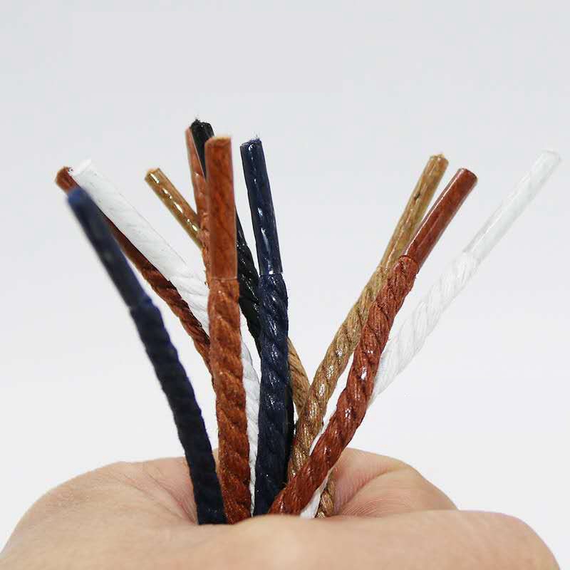 1 Pair Round Shoe Laces Leather Waxed Shoelaces Outdoor Leisure Boots Shoelace Adult Unisex Shoe Lace 60/90/120/150CM