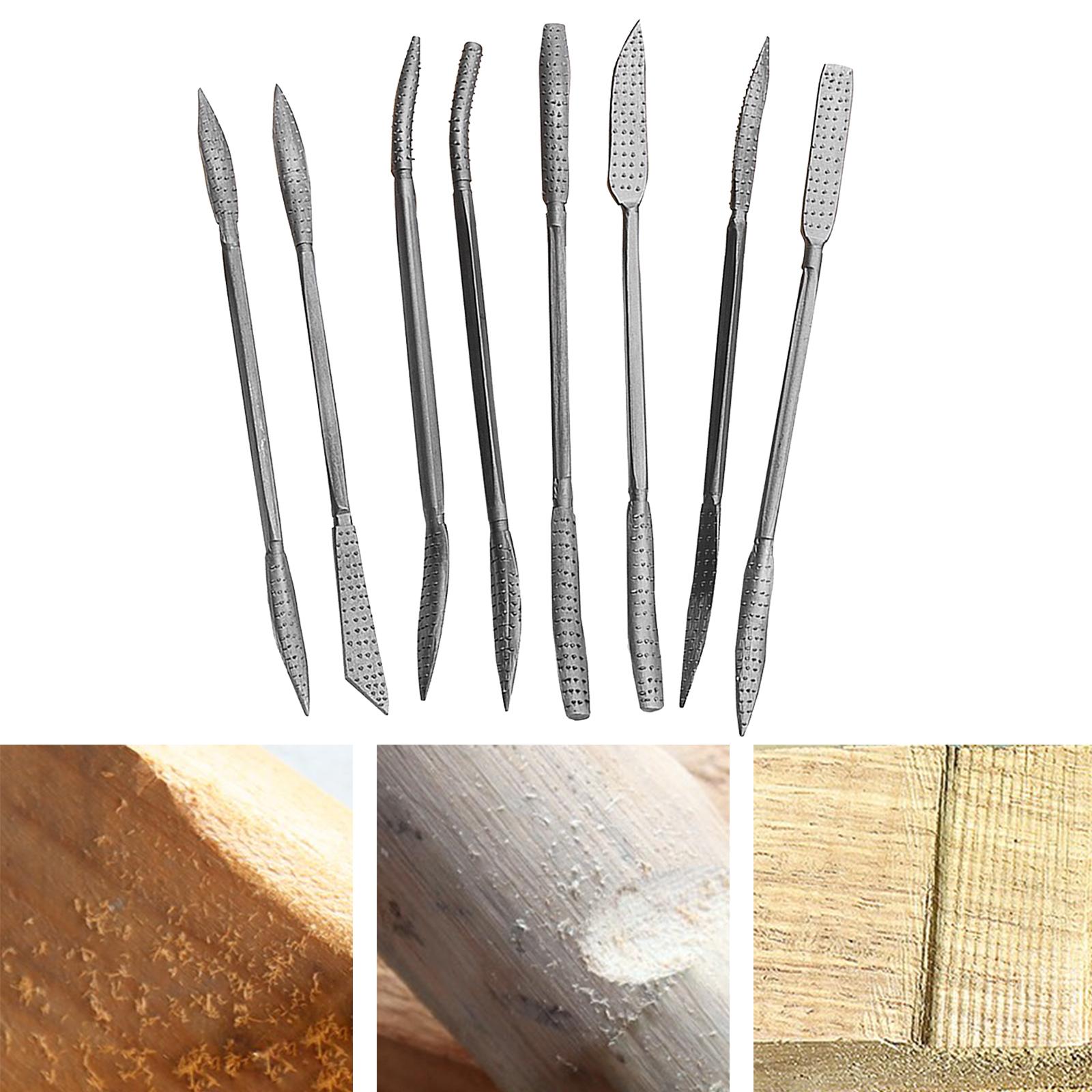 Double Ended Wood Rasp File Set, Riffler Burrs Durable Portable Steel for Rasping Coarse Carving Craft Grinding Woodworking