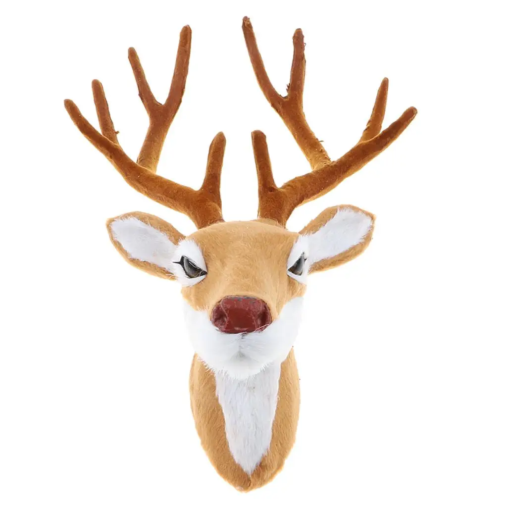  Stuffed Deer Head Model Toy,  Animal Wall Hanging Decor, Home Ornament Gift