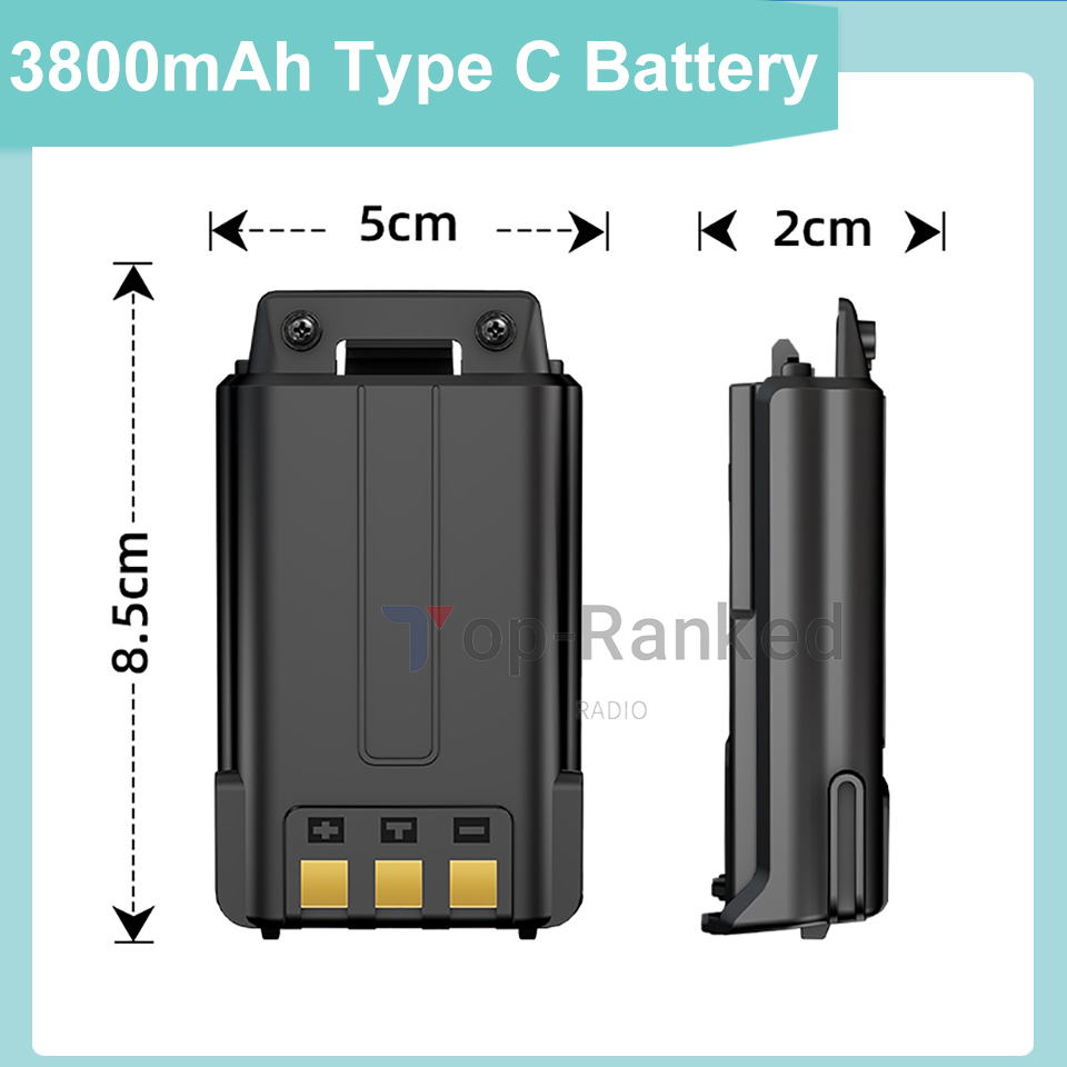 UV5R Battery USB Type C Fast Charge Baofeng Walkie Talkie 1800mAh/3800mAh Li-Ion Enlarge Battery Upgrade For UV-5RE BF-F8 Radios