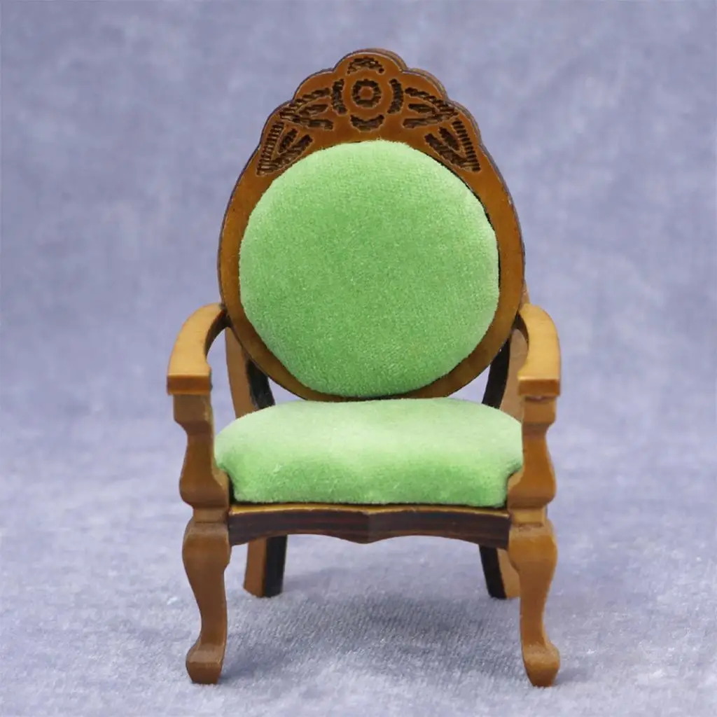 1/12 Scale DollHouse Miniature Mini Wood Chair Home Modern Furniture Set