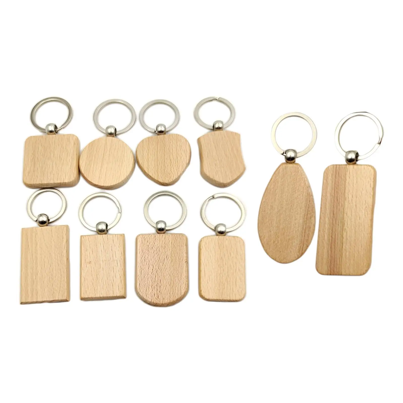 10x Blank Key Chain Keychain Keyring Handmade Bag Engraving Crafts Painting