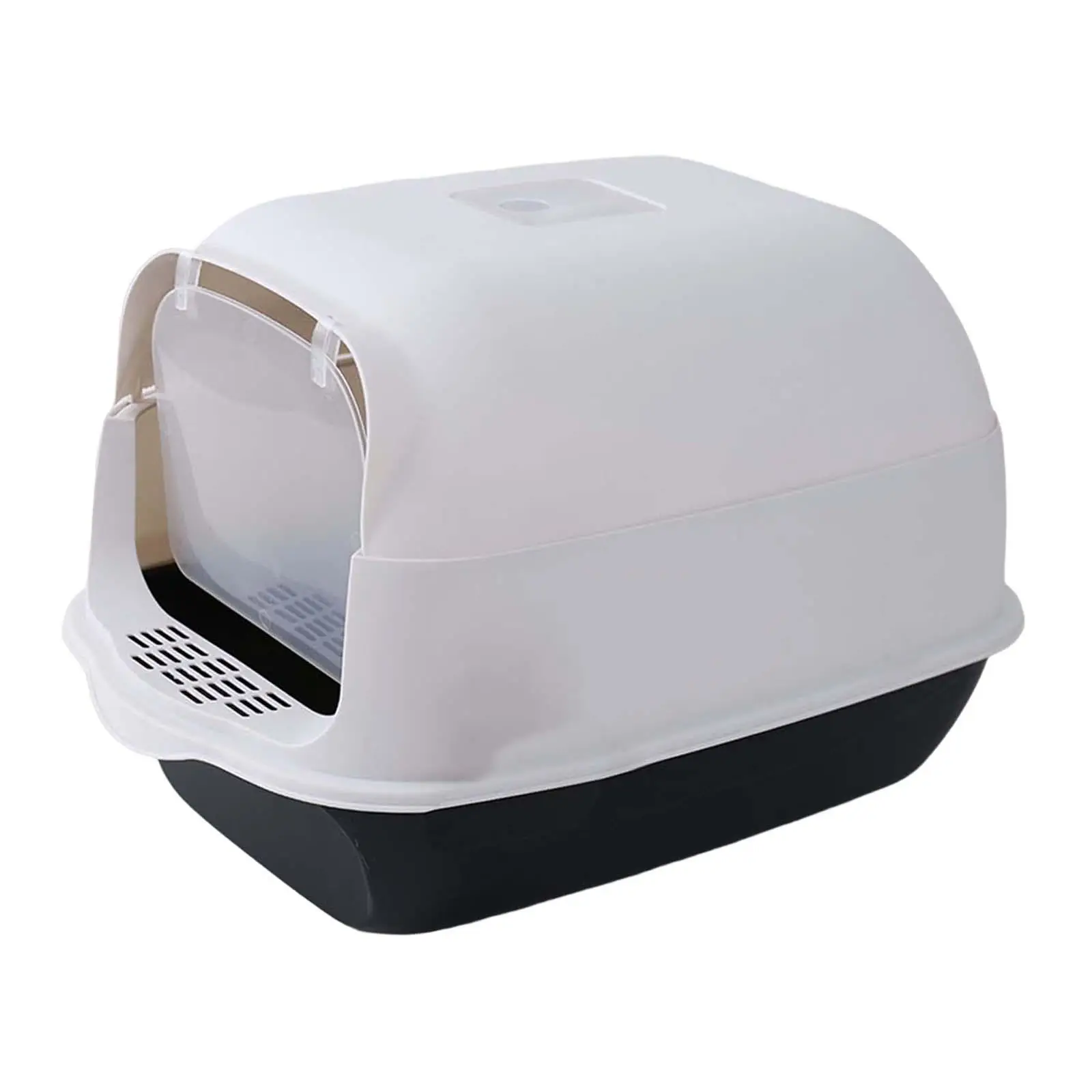 Semiclosed Cat Litter Box Tray Easy to Clean with Door Supplies Cleaning House Toilet for Kitten Kitty Rabbit Pet Room