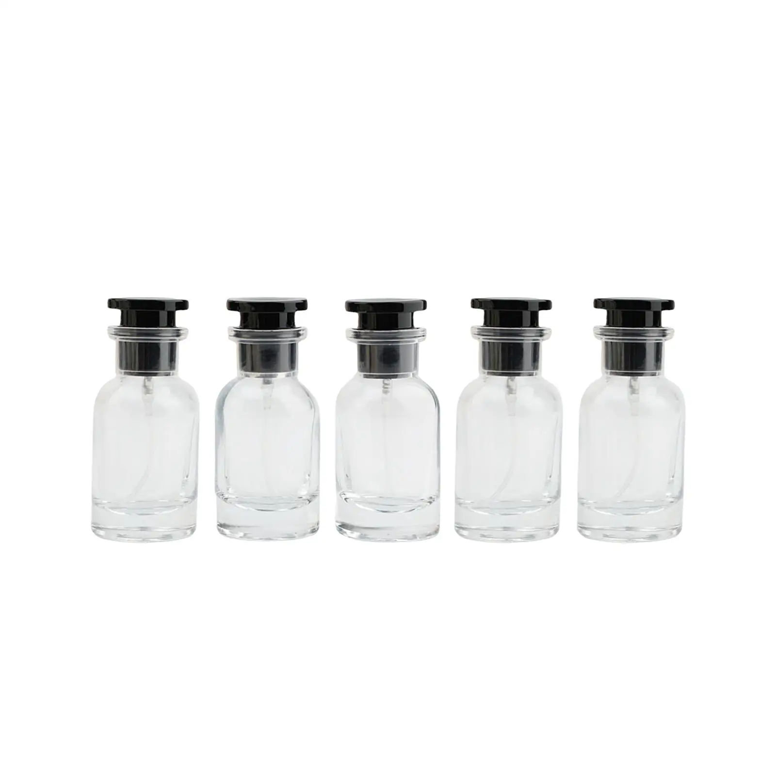 5x Perfume Spray Bottle 30ml Lightweight Small Durable Trip Pump Bottle Vintage Delicate Portable Glass Makeup Tool Empty Spray