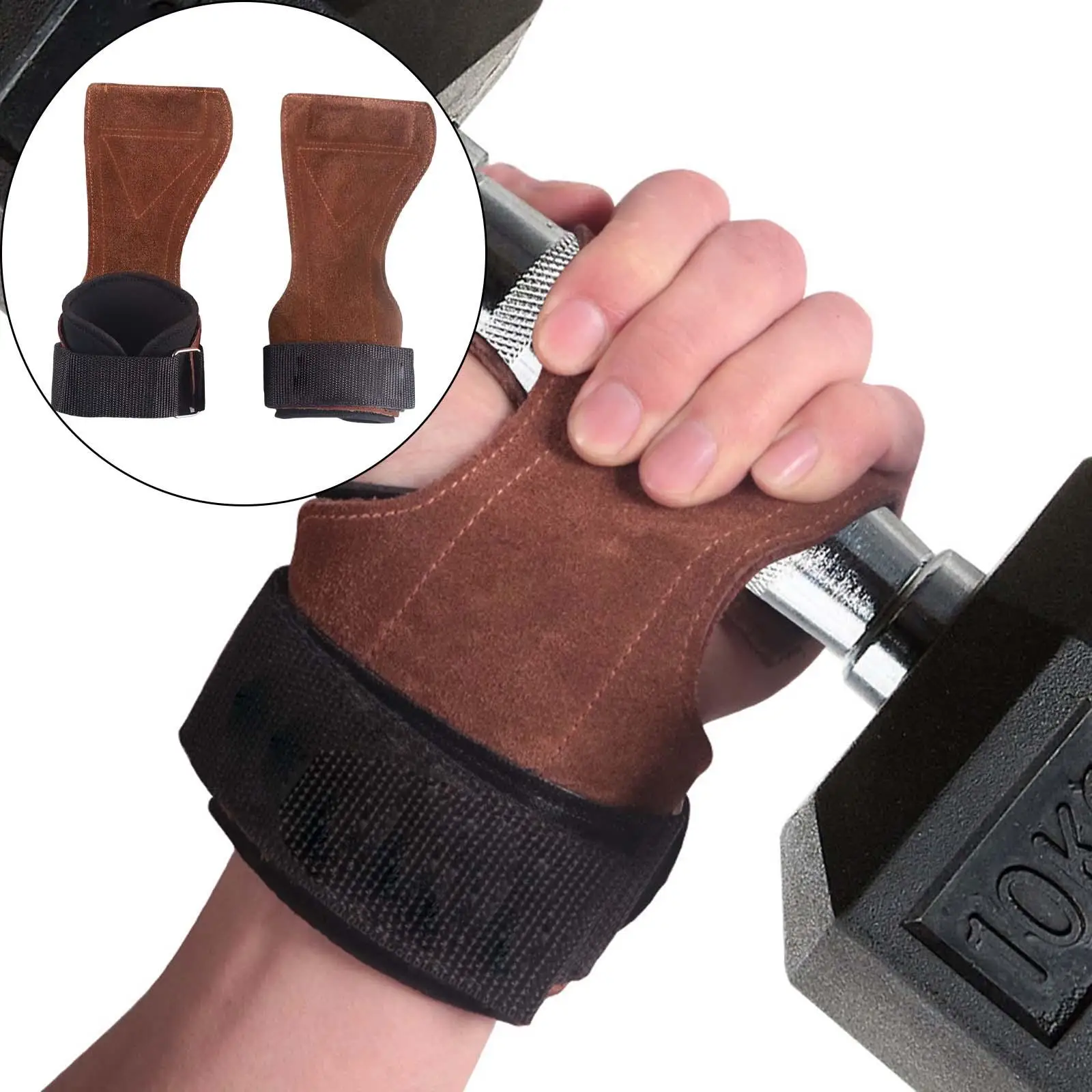 Gym Workout Gloves Leather Palm Grip Anti Skid Hand Grip Weight Lifting Deadlifts Wrist Wraps Support Palm Protection