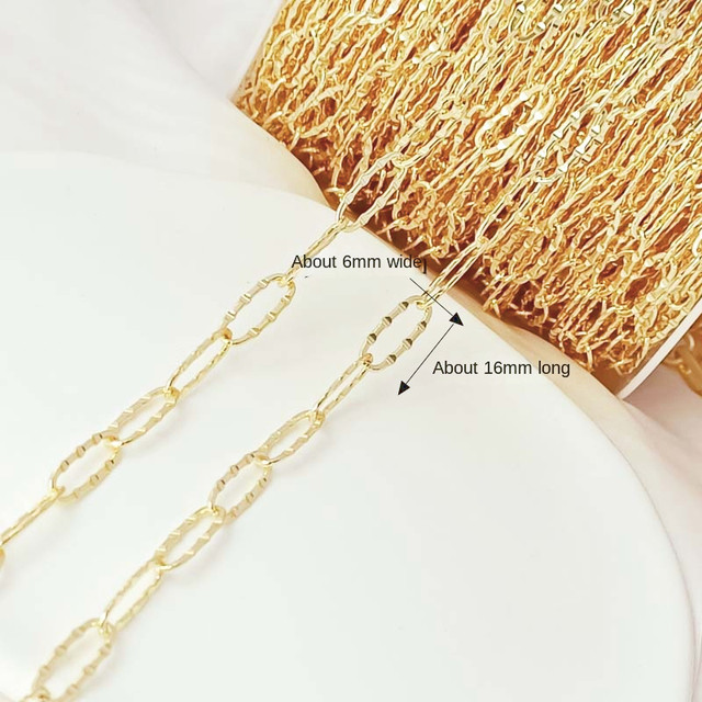 14k Yellow Gold 3.4mm Bamboo Ring (size 7) 1 Piece 14K Copper Clad Gold Pressed Flat Chain, Bamboo Link