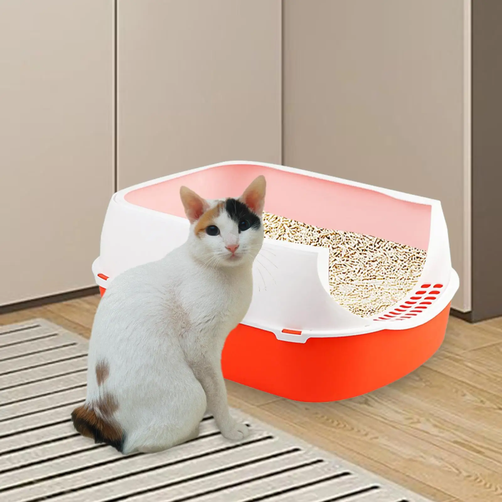 Kitten Potty Pan High Side Sifting Litter Box for Small Pet Kitty Rabbit
