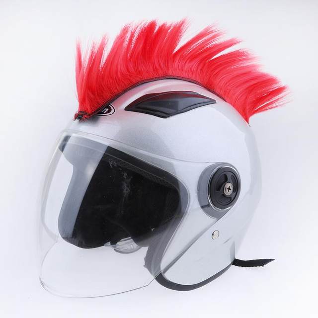 Racing Helmet Hawks Motorcycle, Ski or Snowboard Helmets Hair Patches