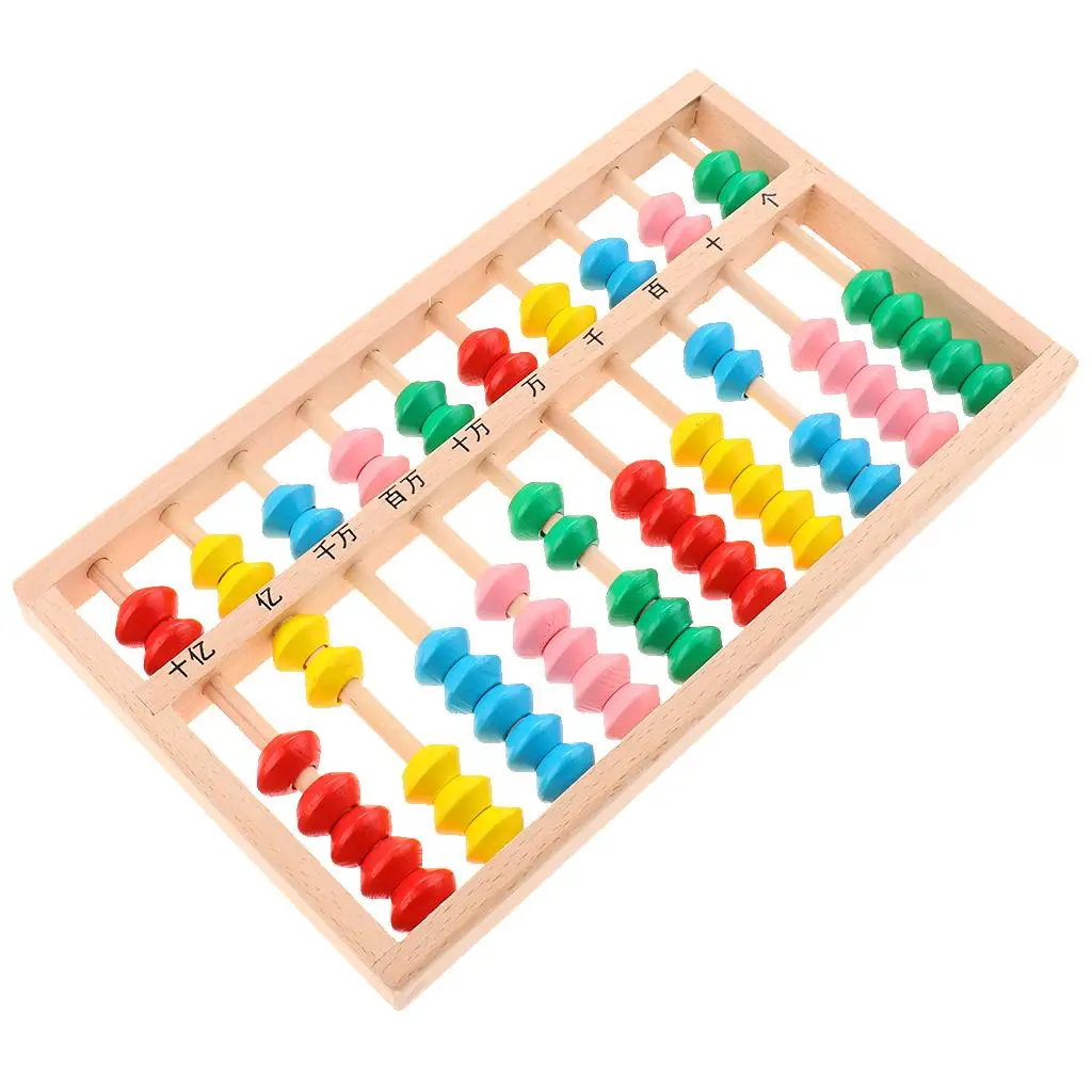 Wooden Abacus with 10 Columns 70 Beads  Cognition Supply Boys Girls Birthday Christmas Gifts