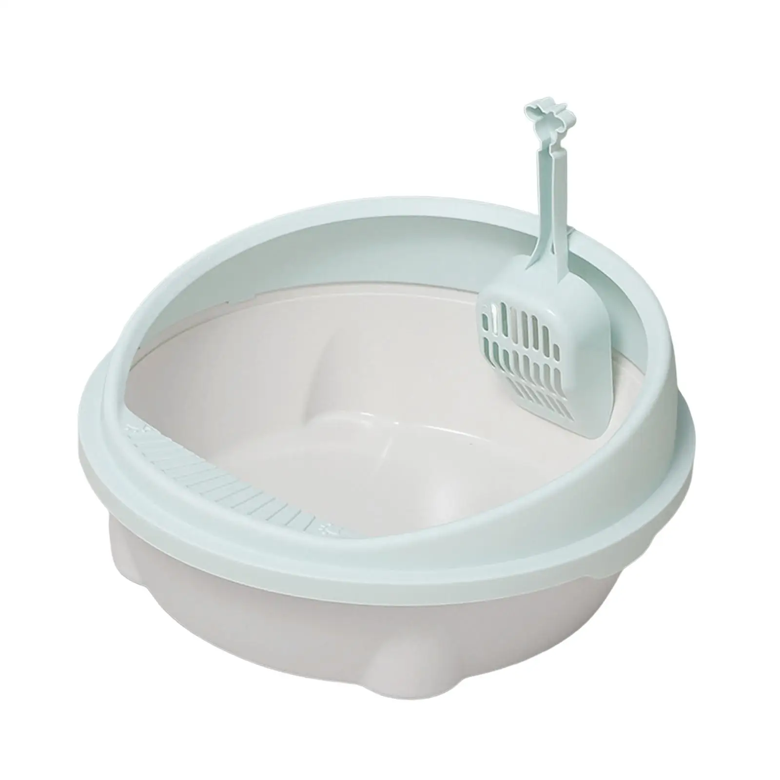 Cat for Indoor Cats, Cat Sandbox Potty Toilet Deep Loo Heightening Round Open Kitty Litter Pan for Kitty Bunny Easy to Clean