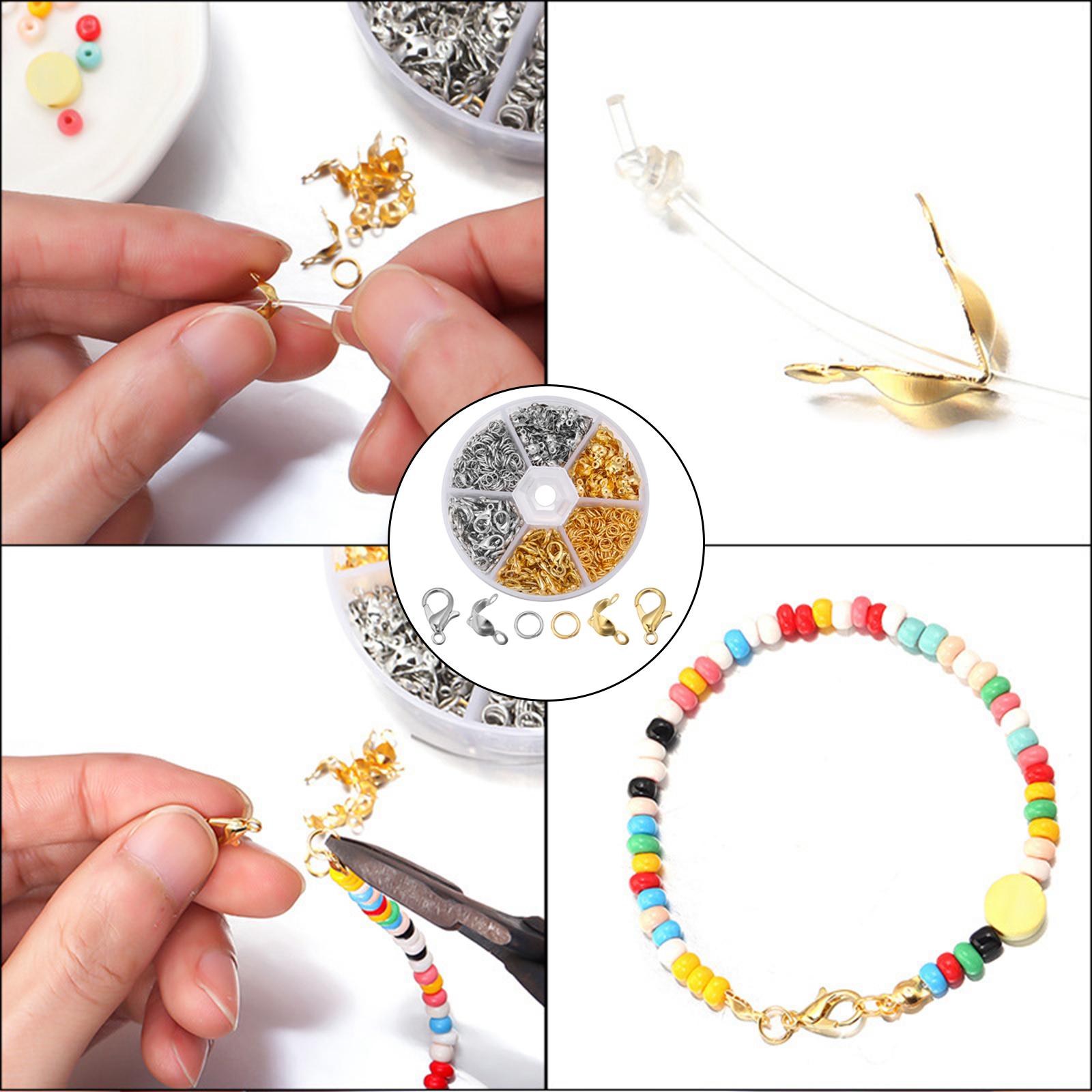 450x Jump Rings Split Rings Lobster Clasps Hooks Jewelry Making for DIY