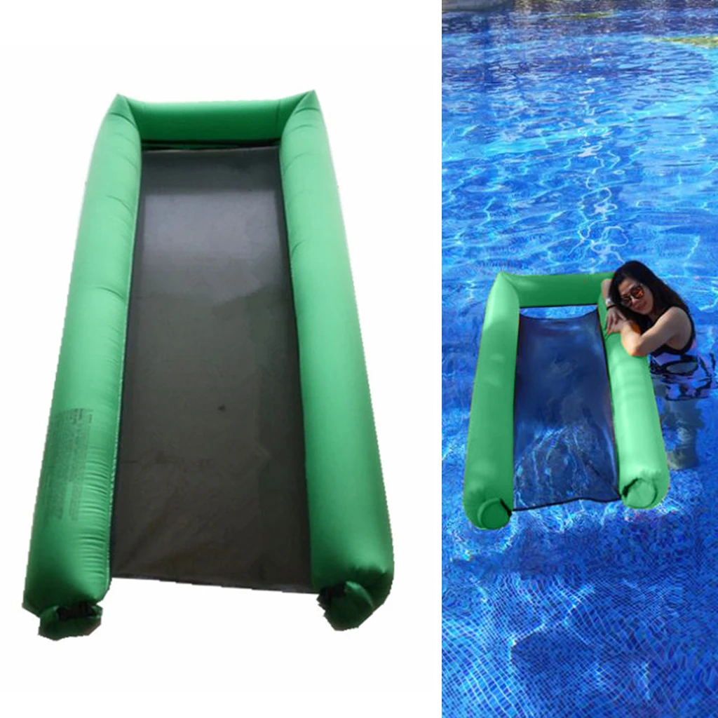 Dark Green Inflatable Swimming  Floating Mat Hammock Lounge  Swimming 