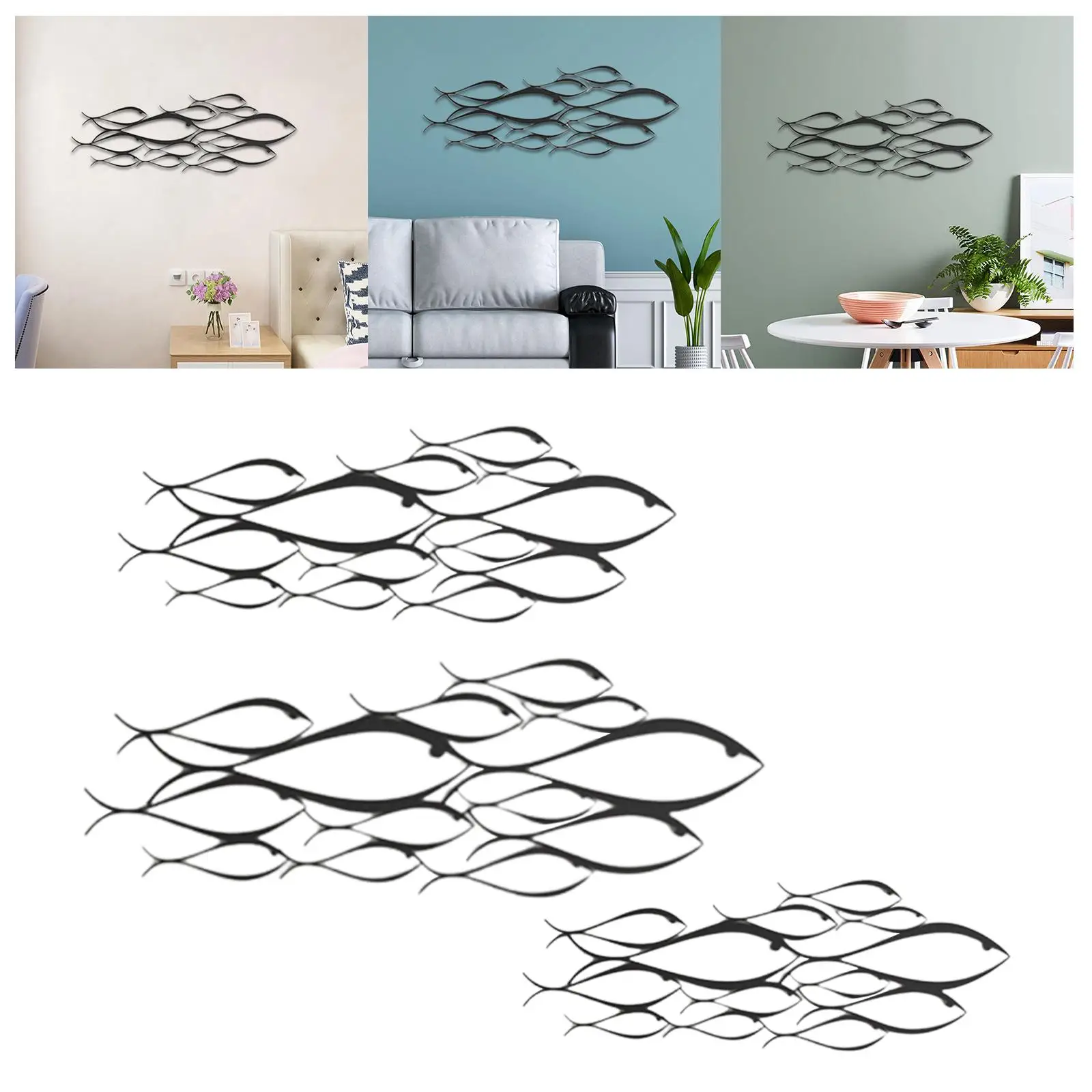 Metal Fish Wall Sculpture Art Decor Wall Decor, for Bedroom, Living Room,