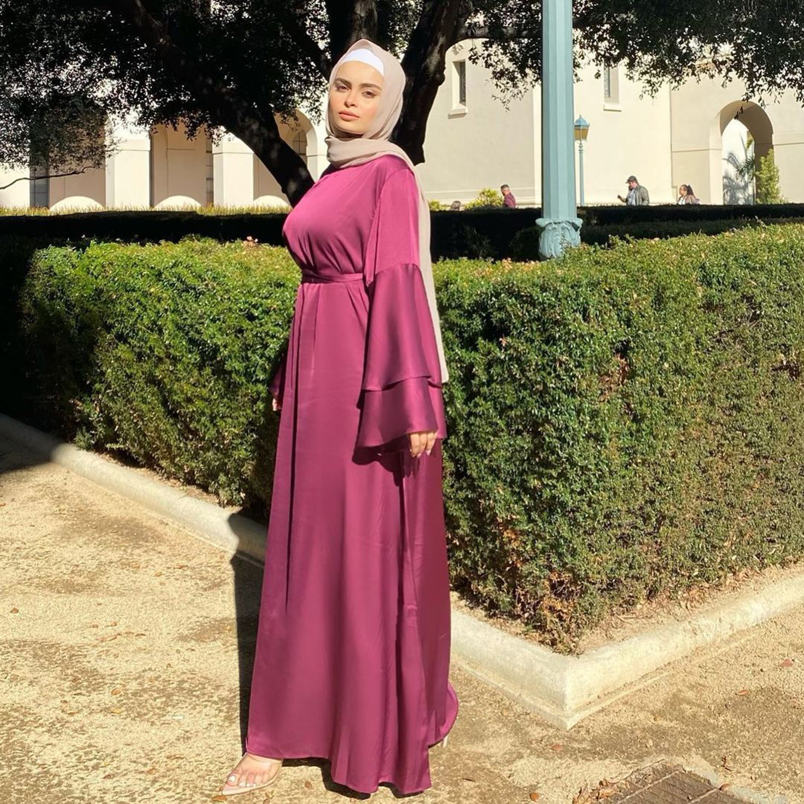 Vestido Hijab Suave de Seda Muçulmana para