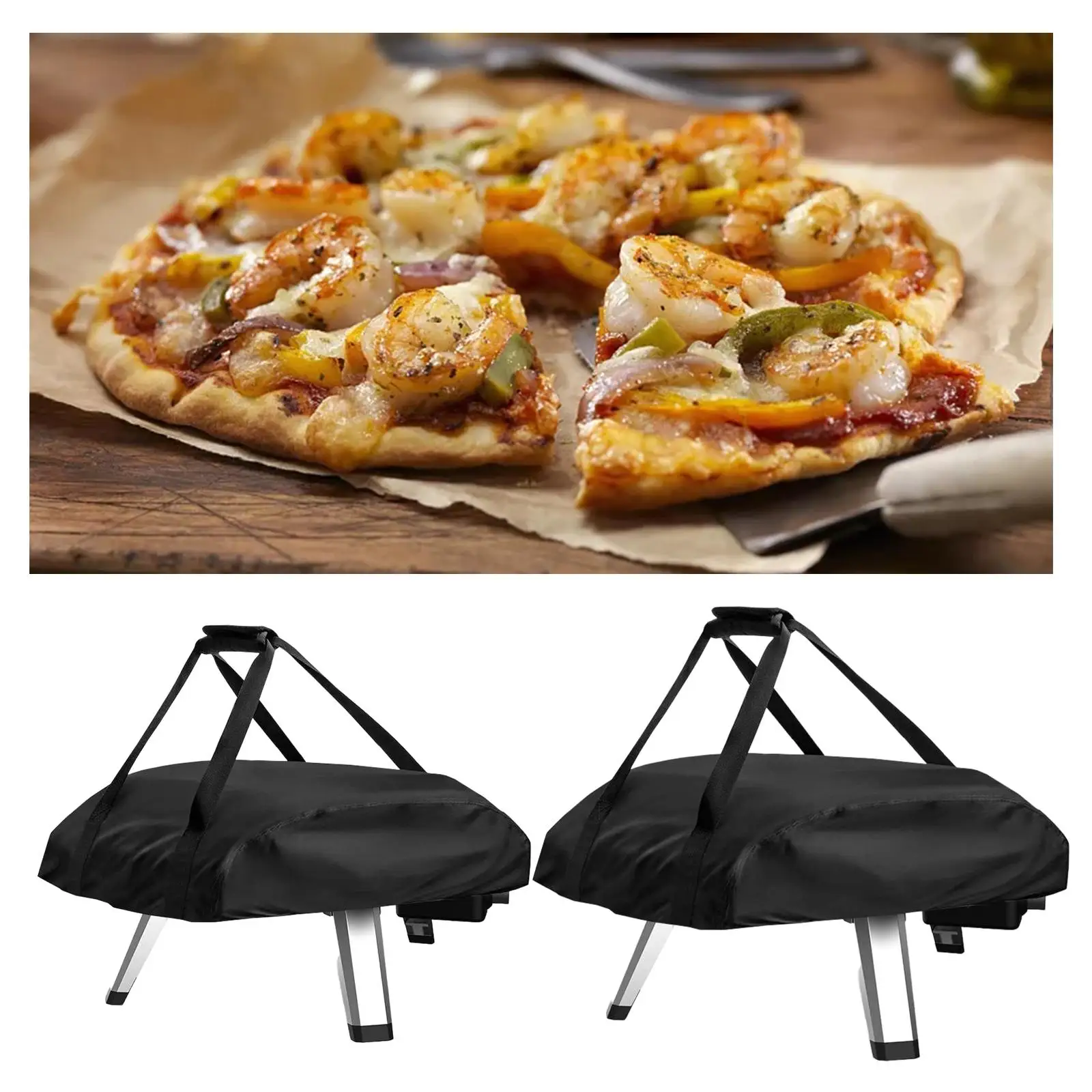 16 Camping Pizza Oven Cover with 2 Webbing Oxford Cloth Fittings Portable High Strength Dustproof for Garden Barbecue