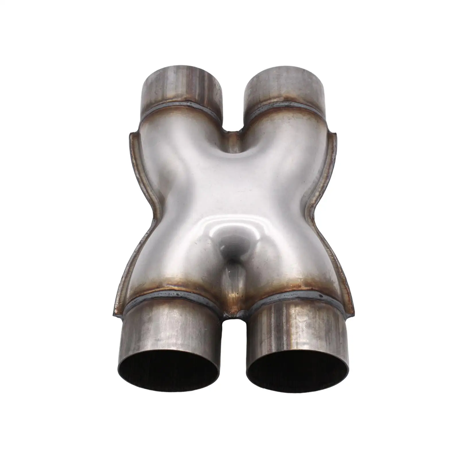 Universal Crossover x Pipe Repair Parts Spare Parts Easy Installation Stainless Steel Exhaust Tip Dual 3.0
