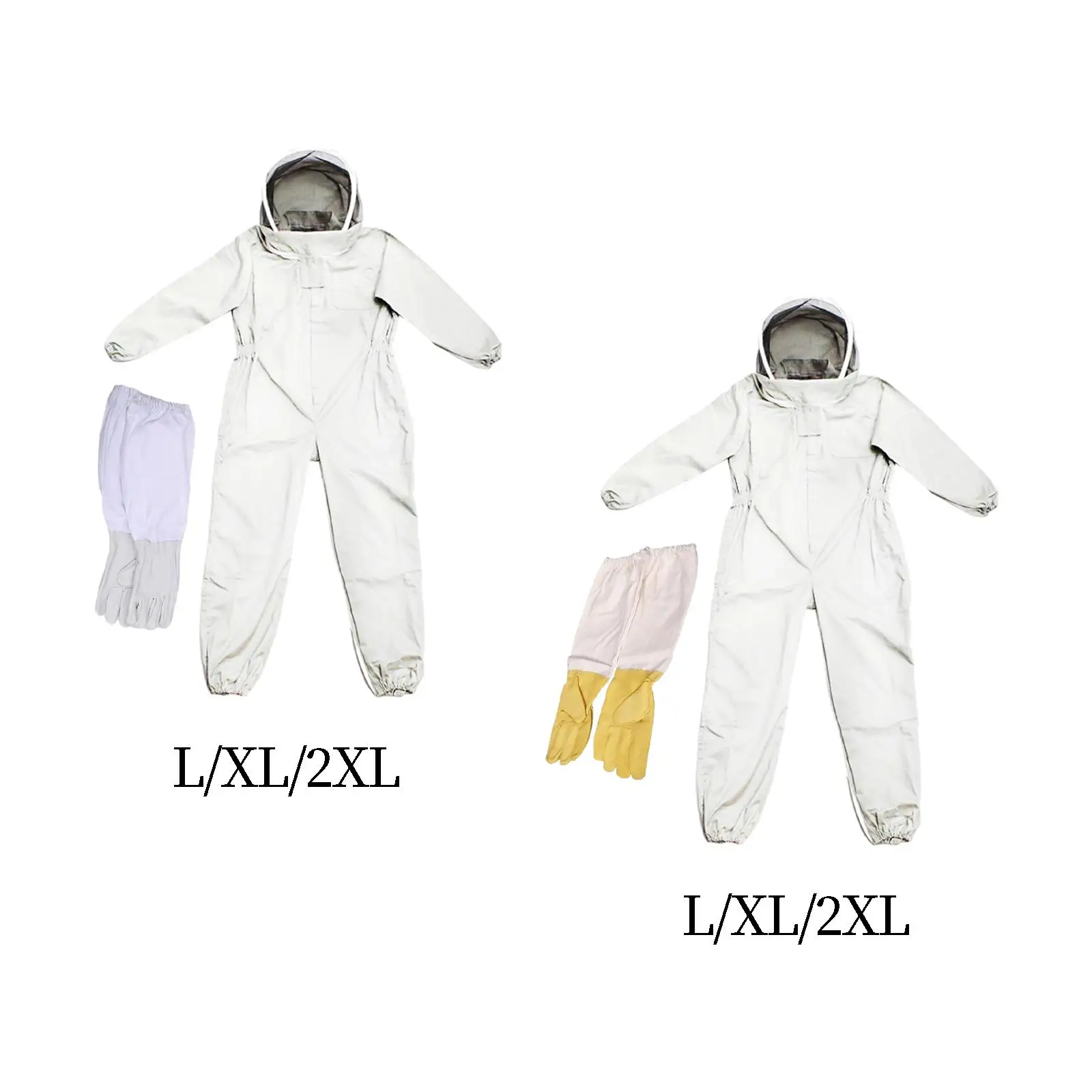 Beekeeping Suit, Farm Keeping Smock Suit with Gloves Jumpsuit with Ventilated