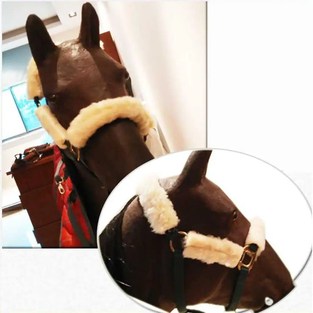 4pcs Durable Comfortable Horse Bridle Fleece Cover Equestrian Noseband Cover Halter Protection Accessories