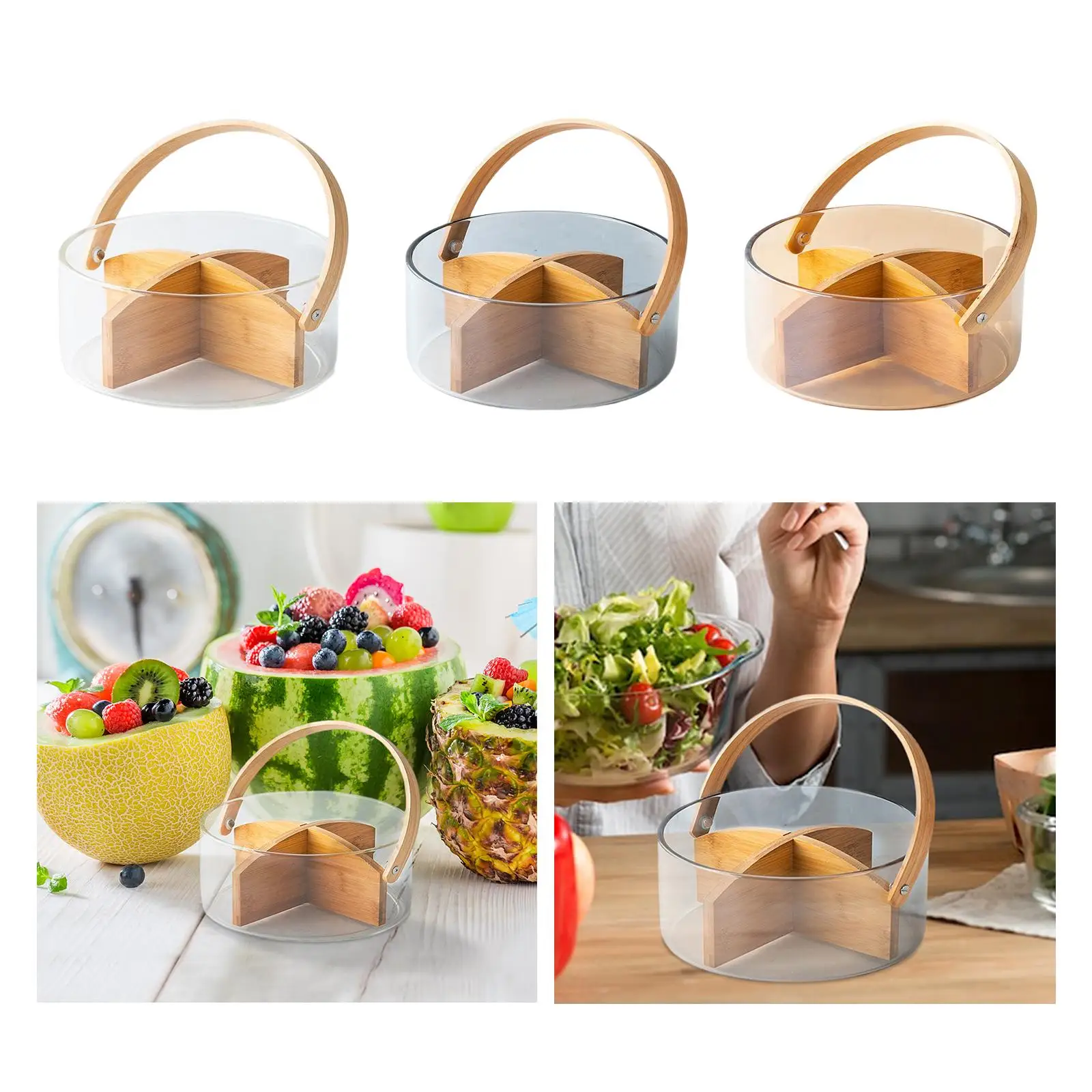 Outdoor Hand Basket Table Fruit Plate Fruit Organizer for Camping Bread Farm Pantry