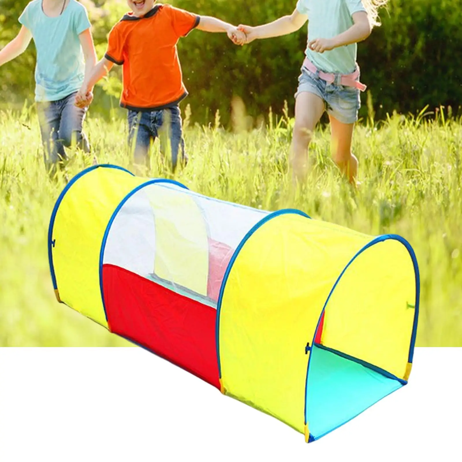 Kids Play Tunnel Tent Arch Tunnel Indoor Outdoor Game Climbing Toy Collapsible Tunnel Backyard Playset for Boys Toddlers Infants