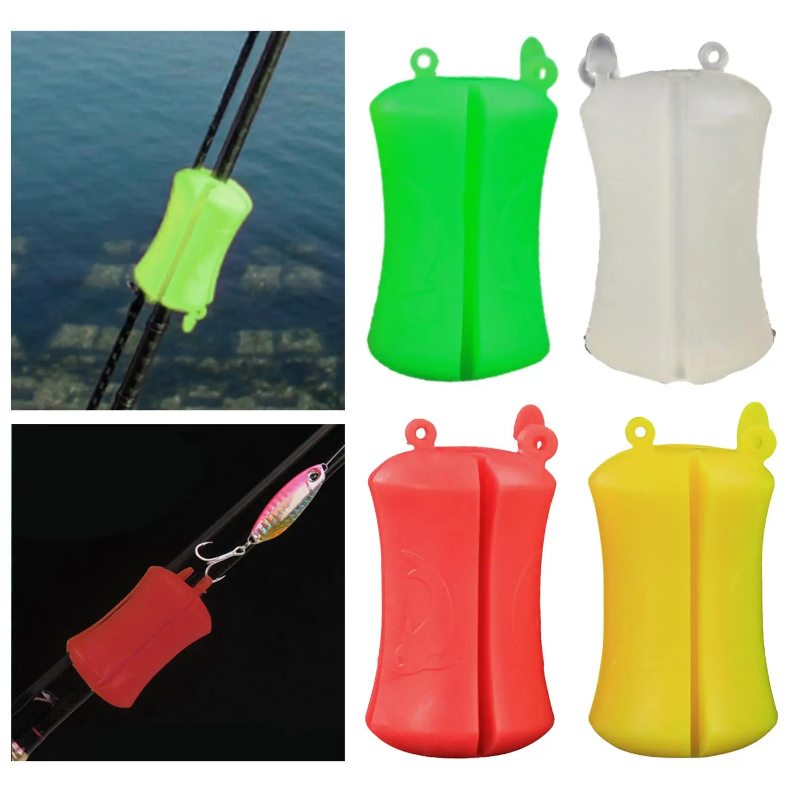 4Pcs Fishing Rod Fixed Ball Pole Clip Multifunctional Silicone Wear Resistant Flexible Soft Fishing Tube Connectors for Supplies