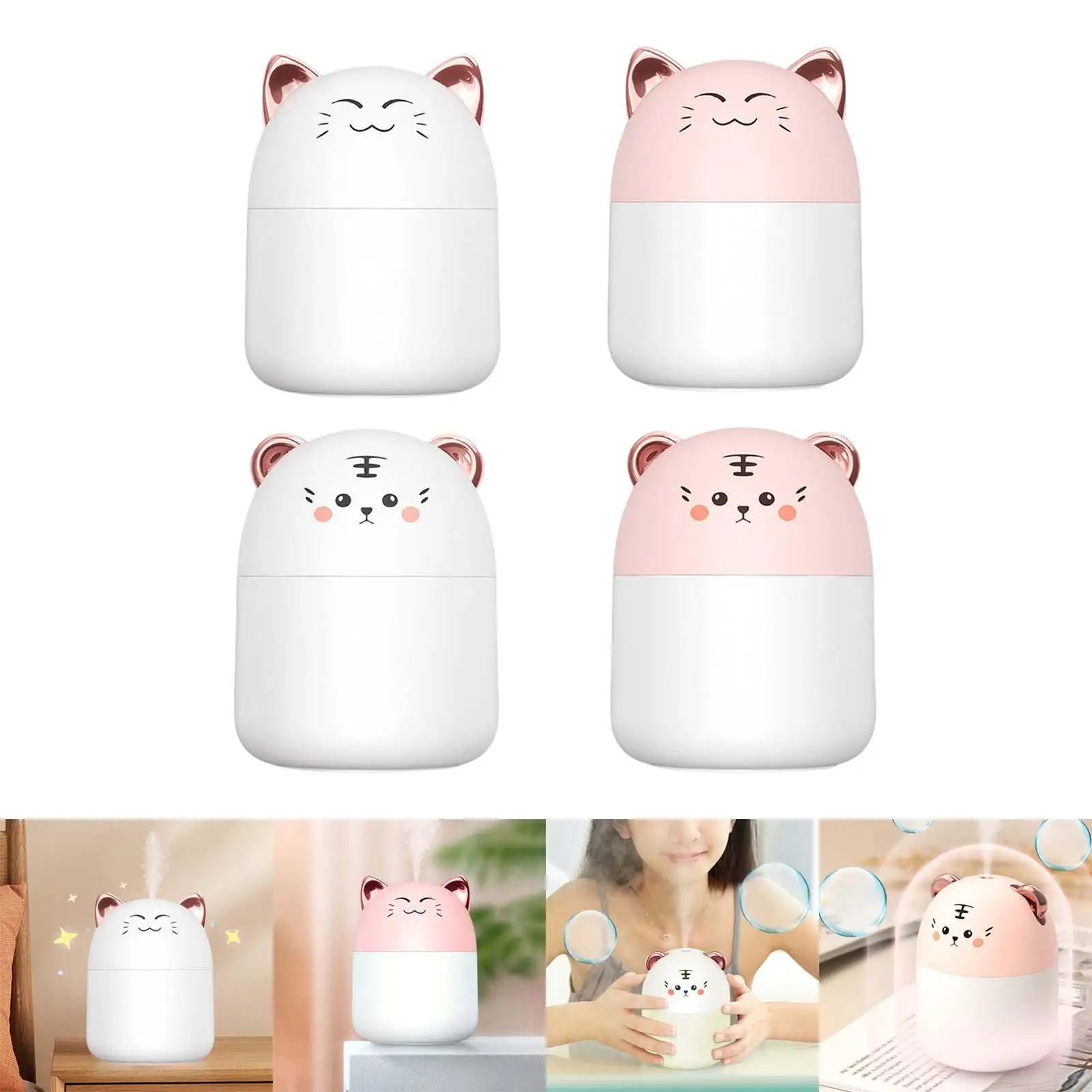 Lovely Small Air Humidifier with Night Light USB Home Bedroom Purifier Aromatherapy Diffuser Cool Mist Humidifier Mist Maker