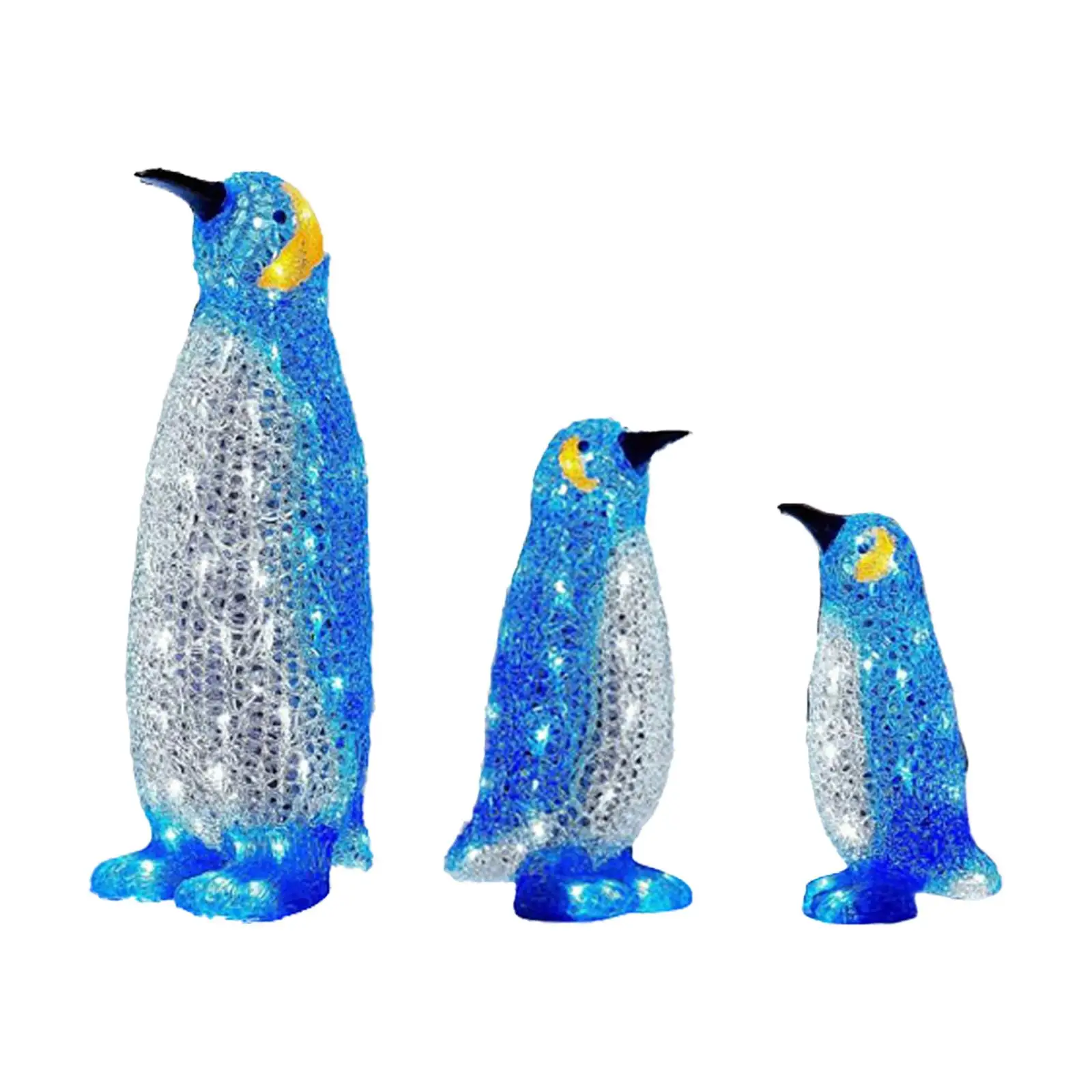 Acrylic Light Up Penguin Novelty Statue LED Penguin Lighting Figurine for Lawn Outdoor Indoor Decor Ornament