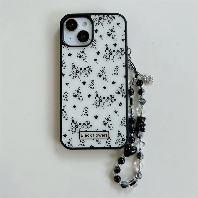 Black Wildflower Bracelet iPhone Case