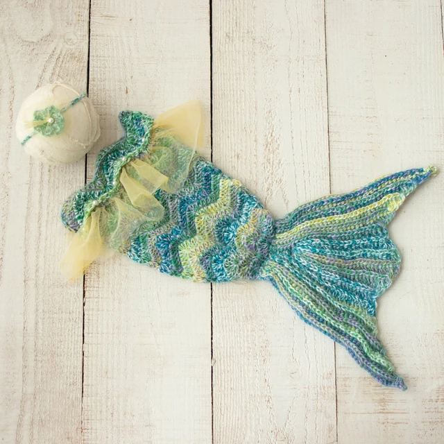 Crochet Pattern for Mermaid Fishing Net Blanket Photography Prop