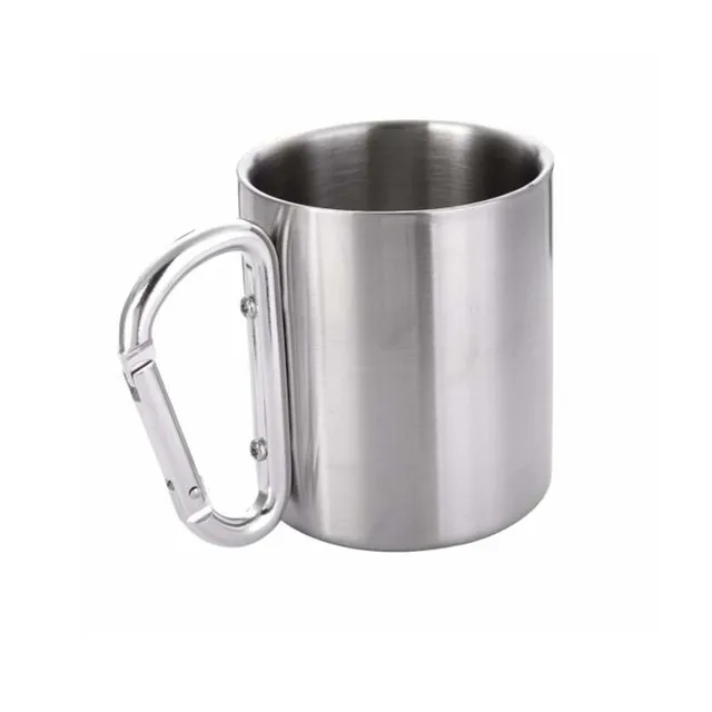 Camping Travel Stainless Steel Cup Water Tea Coffee Mug Self Lock