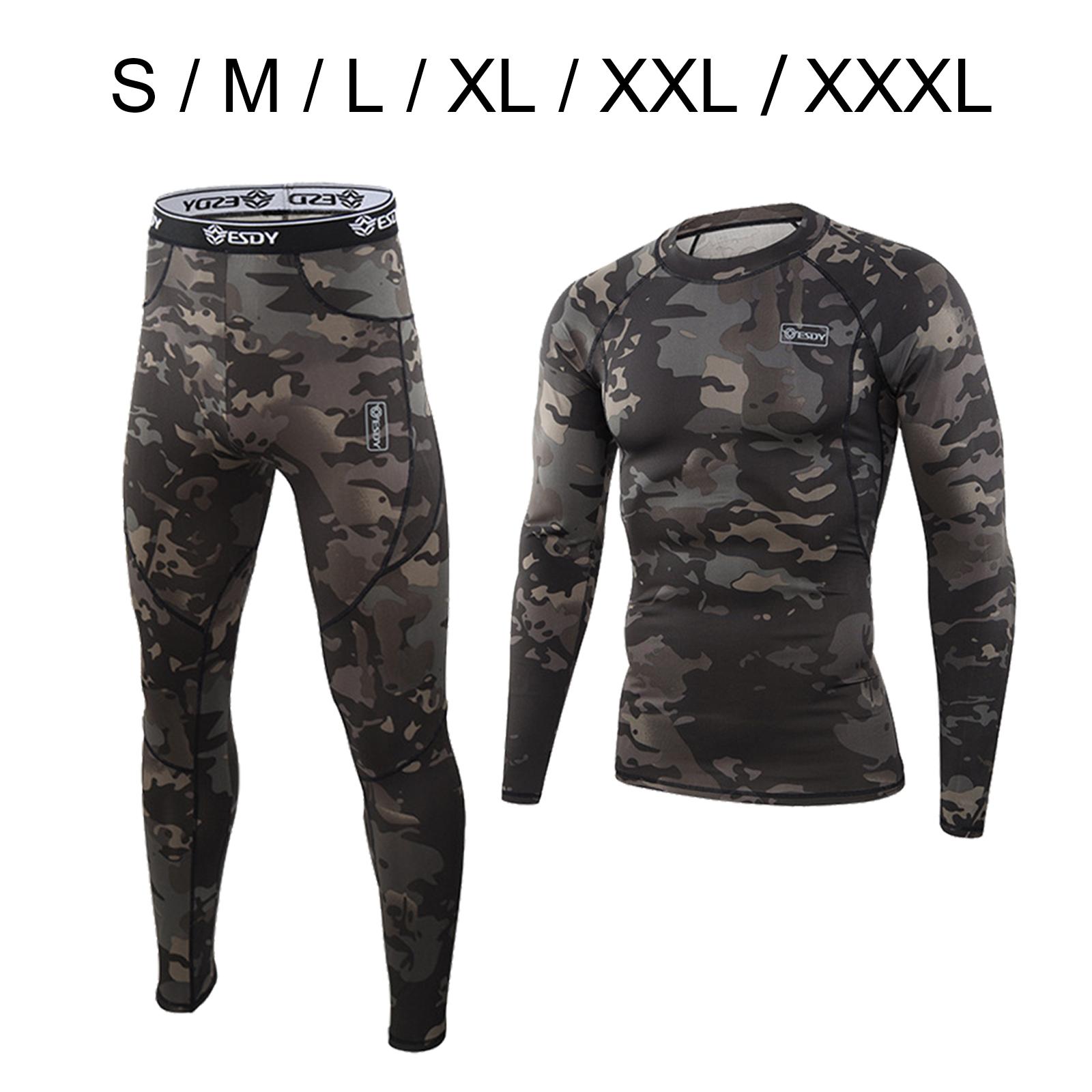 Thermal Underwear Set Cold Weather Top & Bottom Sweat Quick Drying Clothing Long Johns for Men Women Cycling Fishing Camping