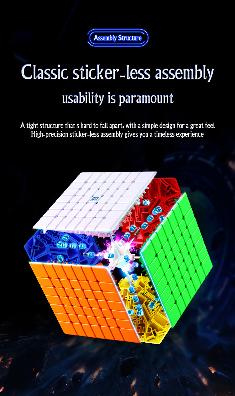 Cube-MOYU MeiLong 7 V2 7x7x7, Cubo magnético de velocidad, juguetes profesionales sin pegatinas, MoYu MeiLong 6