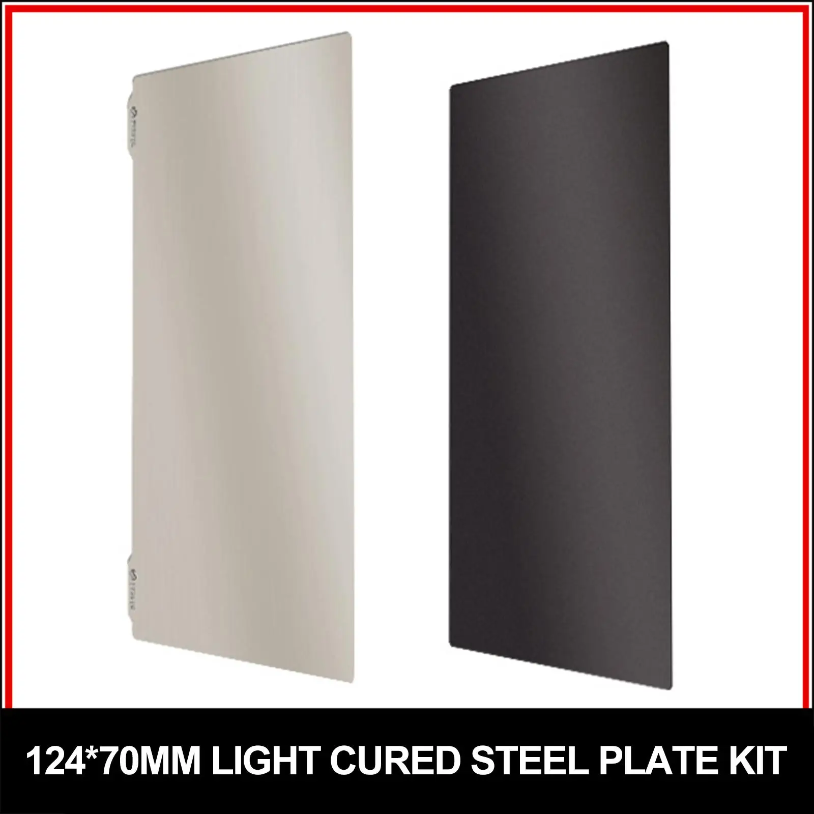 Spring Steel Sheet Build Plate 124 x70mm W/Magnetic Sheet Flexible Steel Platform Flex Plate Sheet Spring Steel for Hrozen Mini