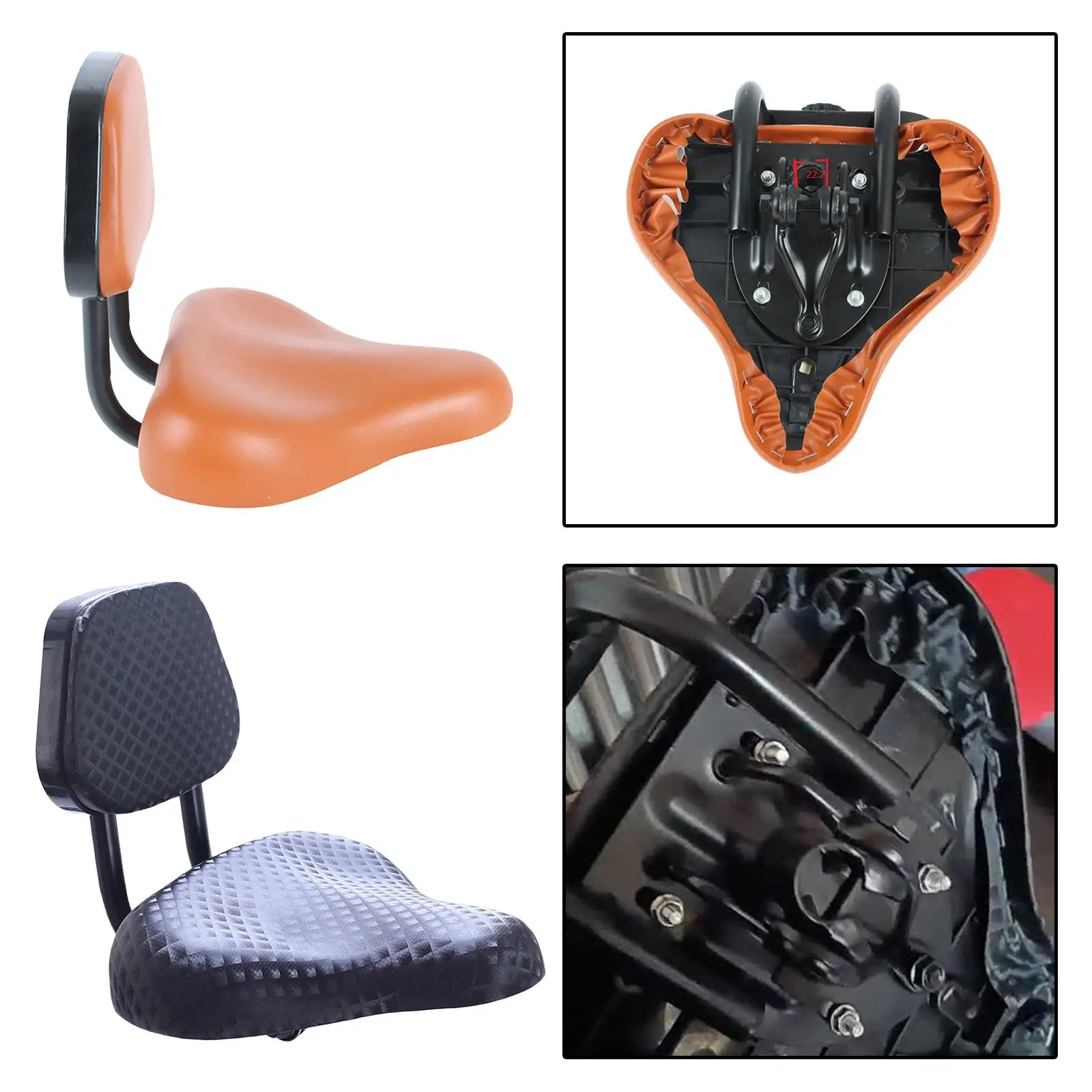 Breathable saddle seat with backrest safety back