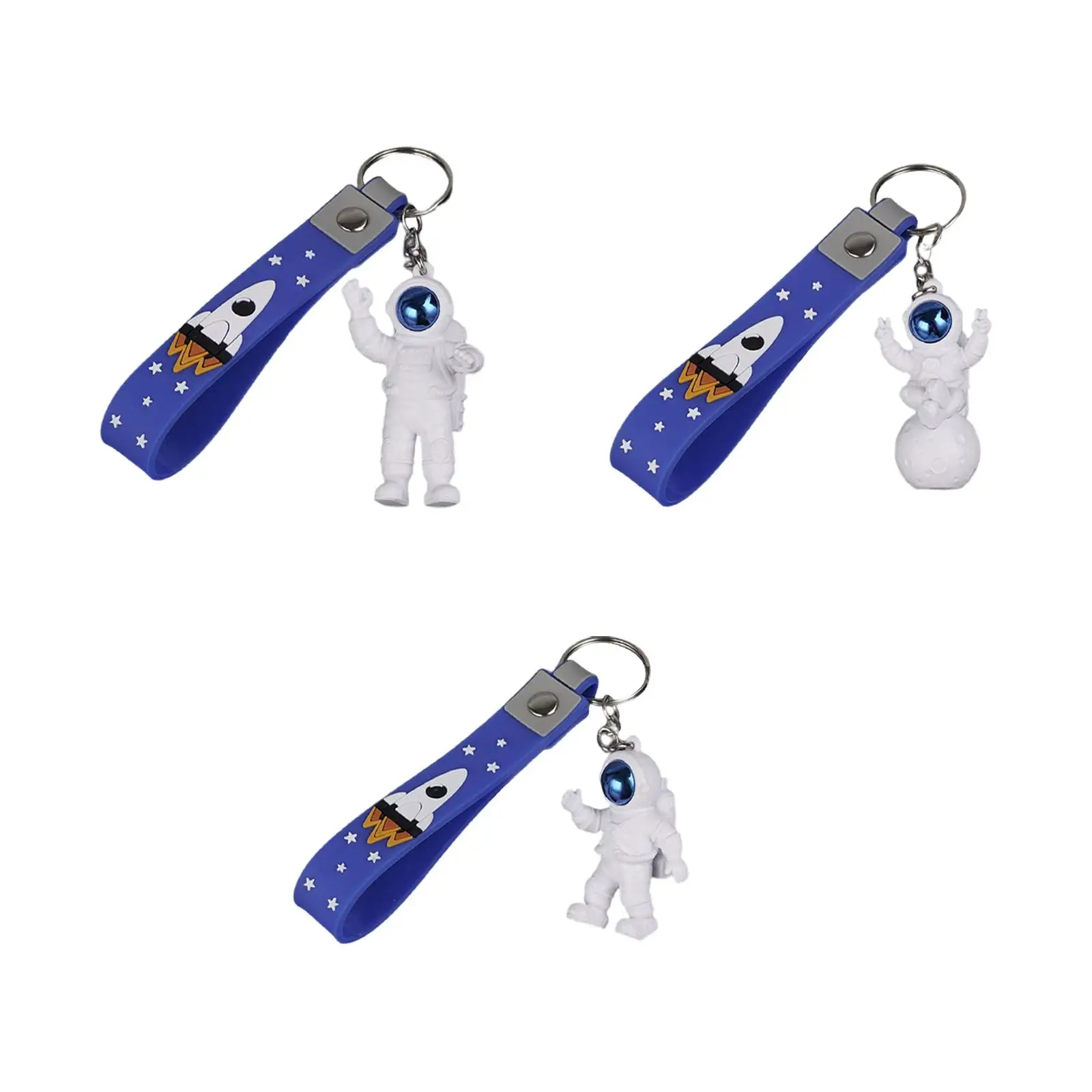 3 Pieces Space Astronaut Keyring Bag Hanging Ornament Car Key Holder Keychain for Gifts Purse Charms Car Wallet Decoration