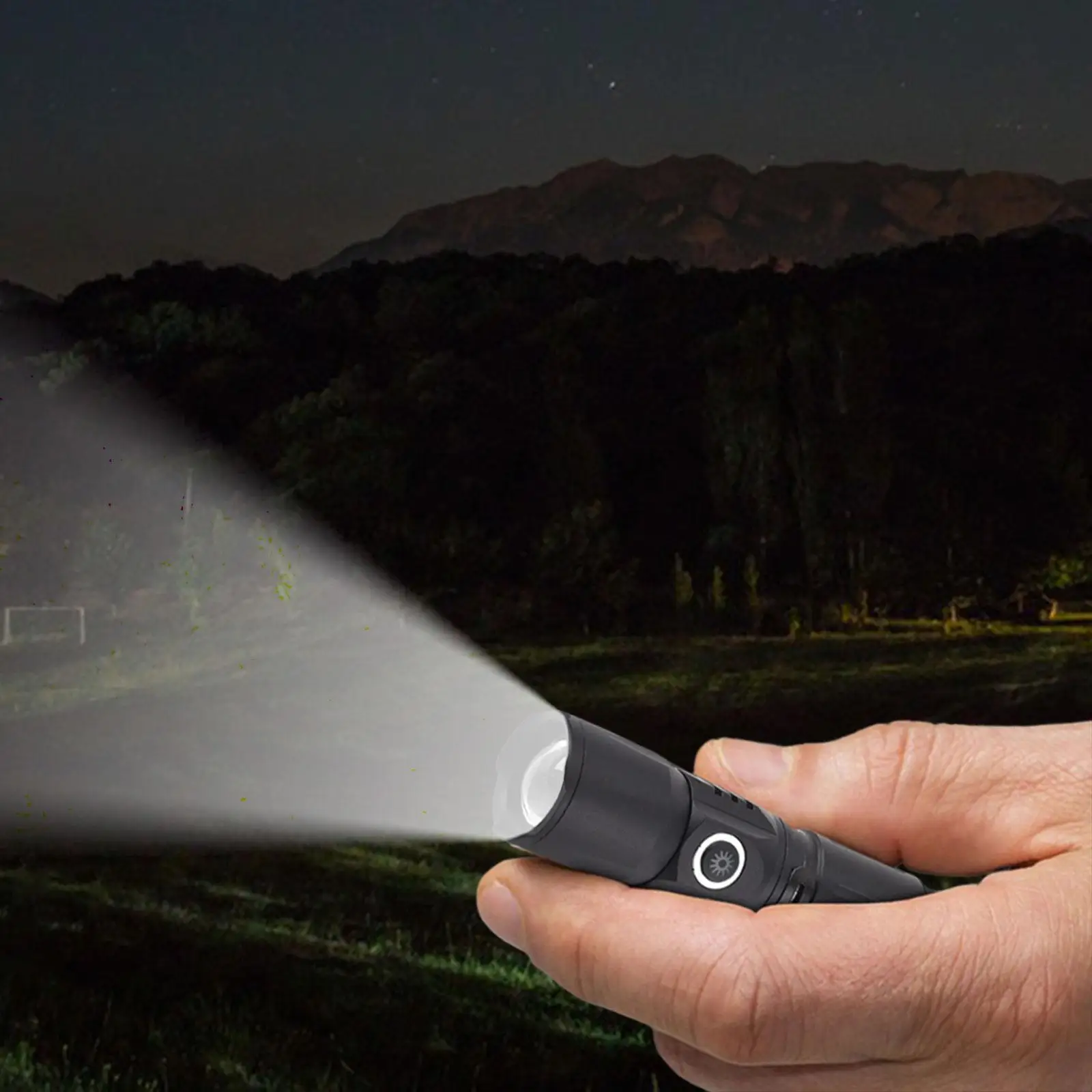 Mini Flashlight Searchlight 4 Gears Lighting Camping Flashlight for Climbing Auto Repairing Walking Hiking Backpacking