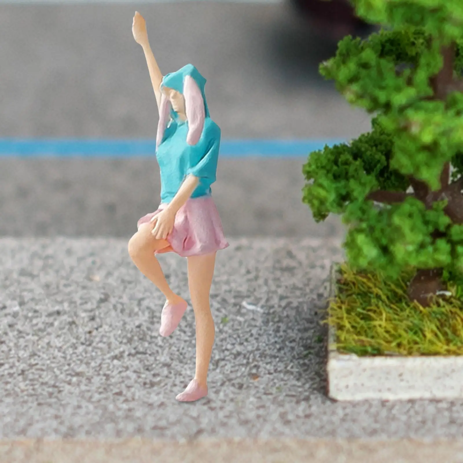 Diorama Figure Character Dancer Bunny Girl for Railway Sets Model Building Kits Micro Landscape Architecture Model Fariy Garden