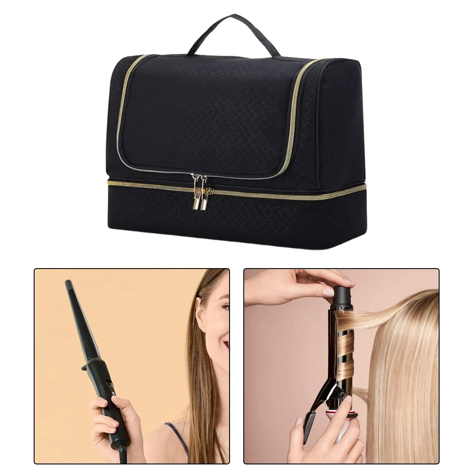 Hair Curler Storage Carrying Bag Curling Iron Case for Styler Attachment