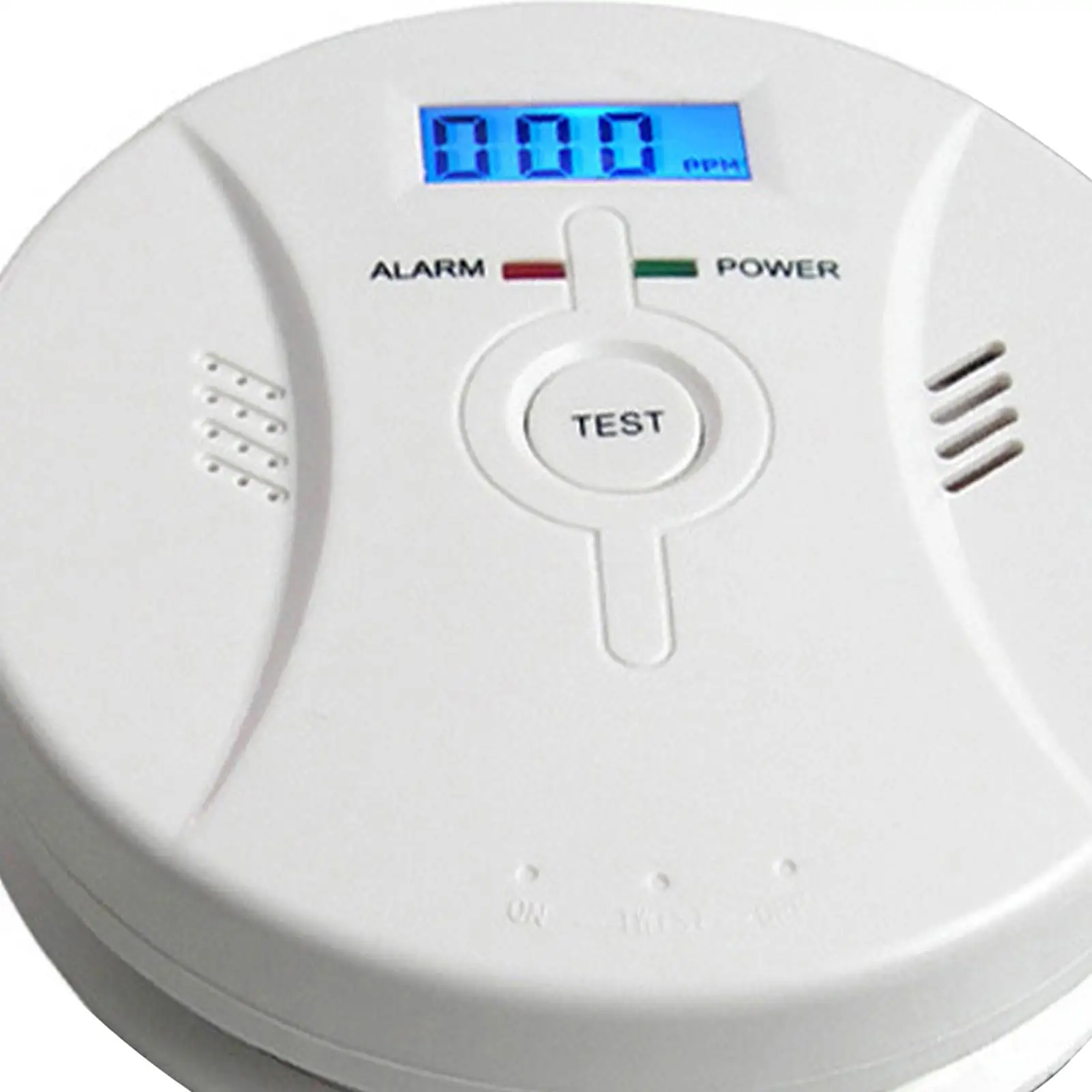 CO Alarm Detector Gas Detection Digital Display Easily Install for Bedroom Sound Alarm High Accuracy Durable Professional White