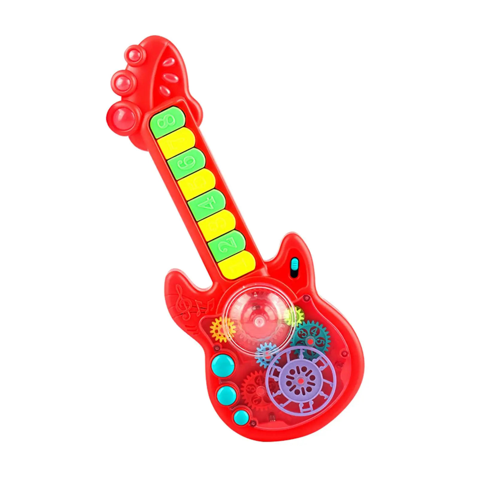Interactive Electronic Toy Guitar Sound Soft Music Educational Light musical Guitar for Game Learning Birthday Gift Party