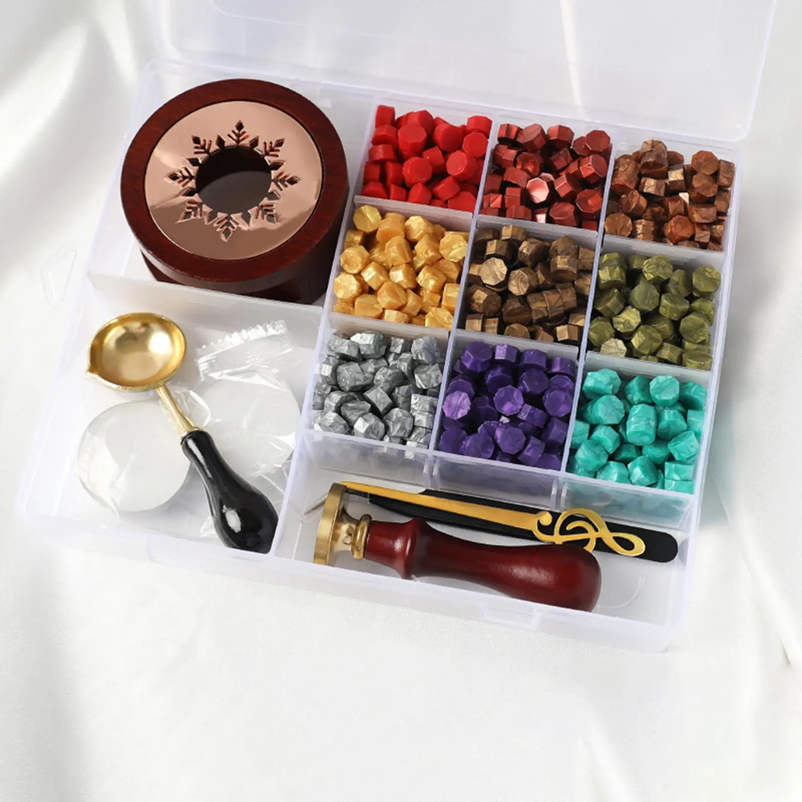 Wax Seal Kit W/Wax Seal Beads DIY Sealing Wax Beads Kit for Decoration Wedding Invitations Crafts Letters Sealing Envelope Stamp