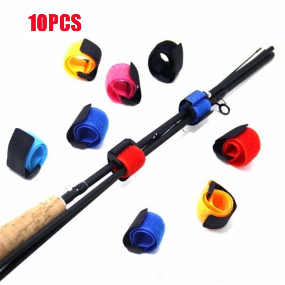 Description Picture 5 of item10Pcs Fishing Rod Tie Holder Strap Suspender Fastener Hook Loop Ties Belt Fishing Rod Strapping Wrap Magic Tape Bands Belt Strap