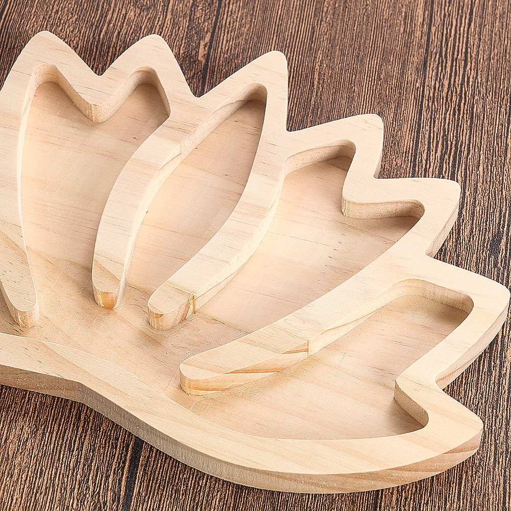 Holz Handwerk Lotus-förmigen Schmuck Display Platte Halskette Ohrringe Tablett Kristall Heils teine Veranstalter stehen Home Decoration – Detail 5